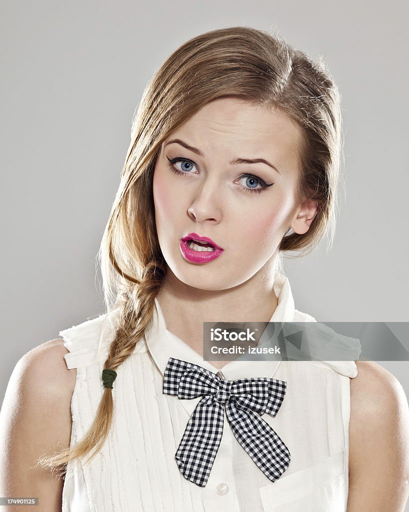 Young woman portrait Portrait ofbeautiful young woman talking at the camera 20-24 Years Stock Photo