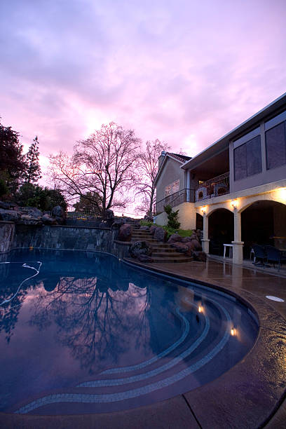 istock Swimming Pool After the Rain in Fall 174901170