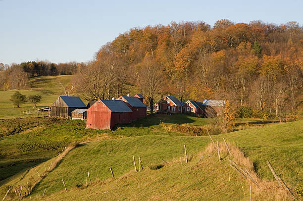 istock New England Farm at Sunrise 174902125