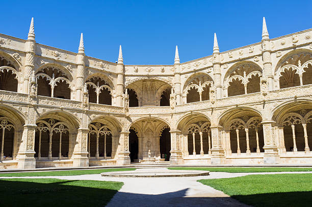 Lisbon, Portugal - Exterior view of Jeronimos monastery on a sunny summer afternoon.
