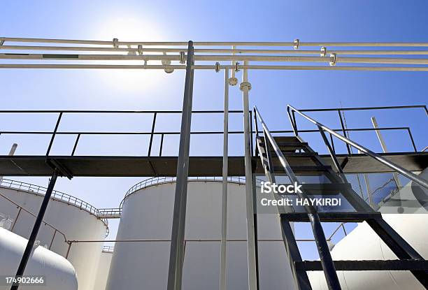 Pipelines And Tanks On Refinery Area Stock Photo - Download Image Now - Pipeline, Propane, Business