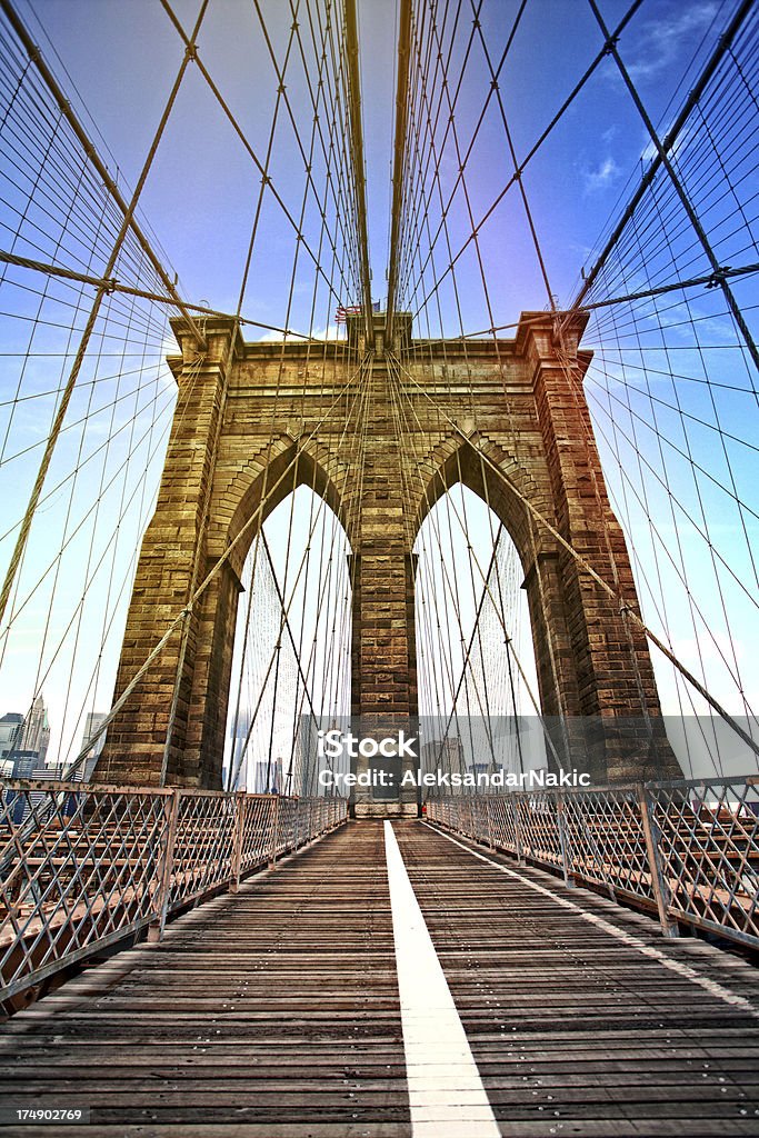 Puente de Brooklyn - Foto de stock de Puente de Brooklyn libre de derechos