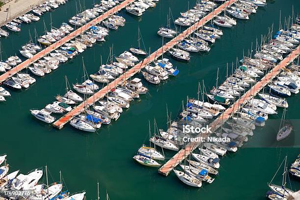 Jachthafen Hafen Stockfoto und mehr Bilder von Anlegestelle - Anlegestelle, Ansicht aus erhöhter Perspektive, Barcelona - Spanien