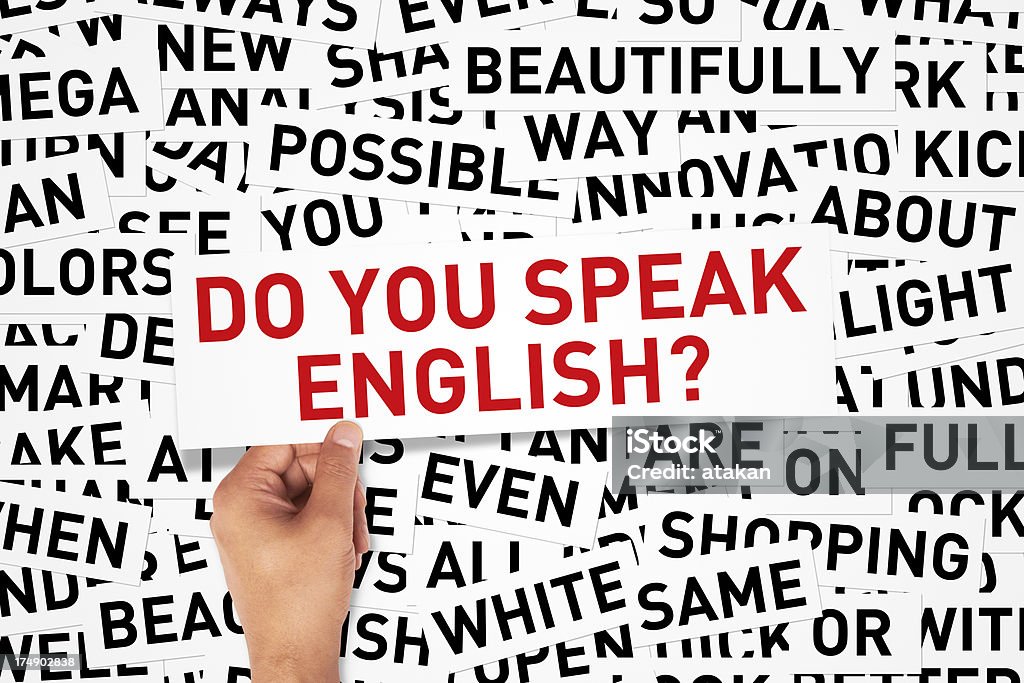 Sprechen Sie Englisch? - Lizenzfrei Einzelwort Stock-Foto