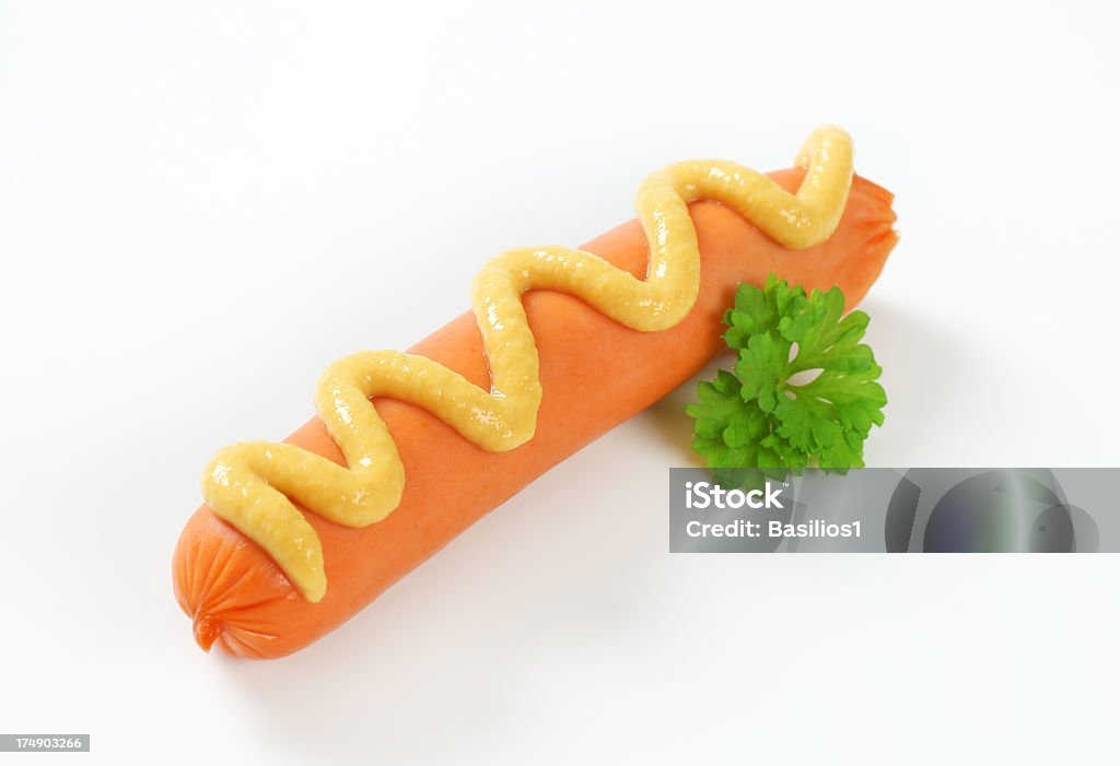 Linguiça com mostarda - Foto de stock de Alimentos Defumados royalty-free