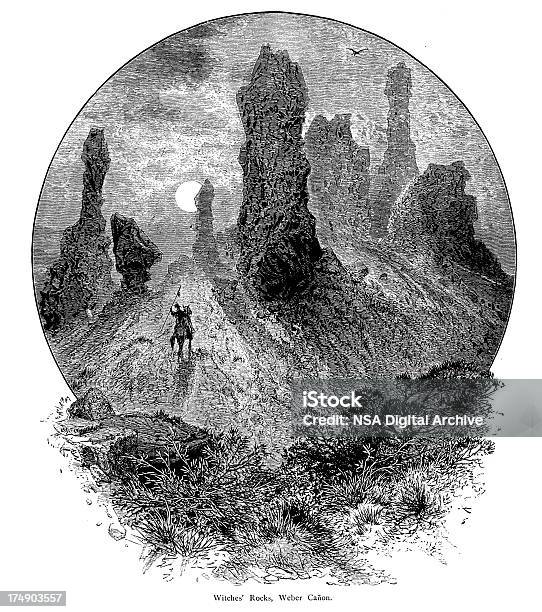 마녀 록스 Weber 협곡 유타 와사치 산맥에 대한 스톡 벡터 아트 및 기타 이미지 - 와사치 산맥, 0명, 19세기