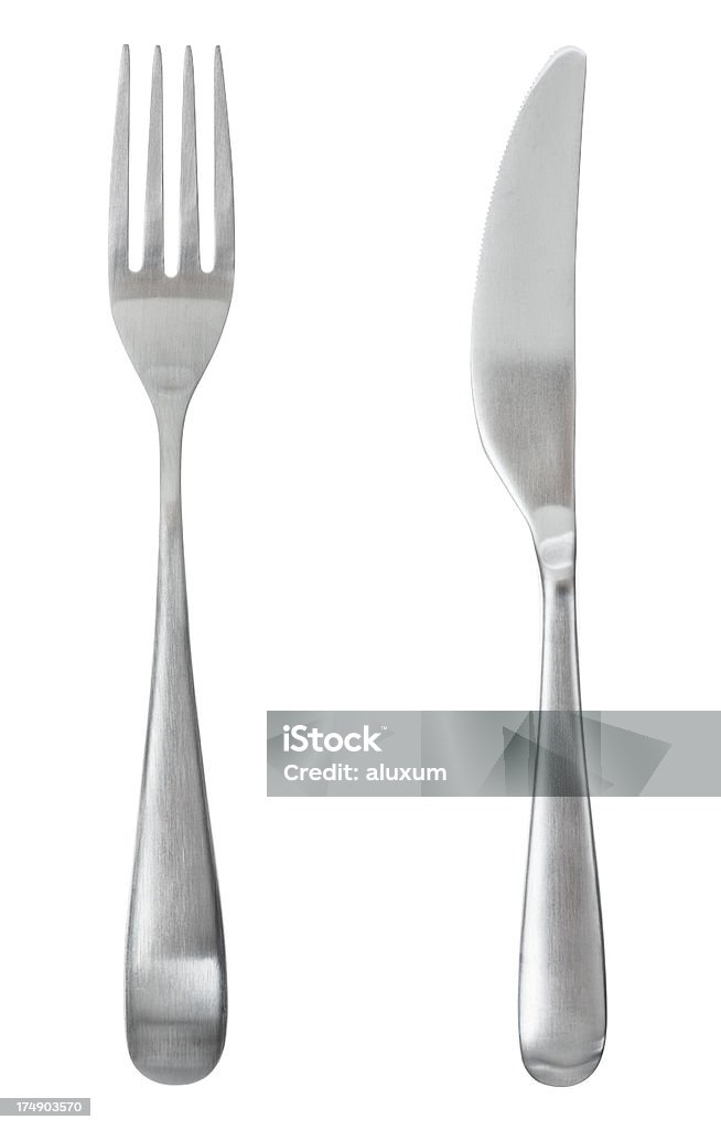 Fork and knife Fork and knife isolated on white Fork Stock Photo