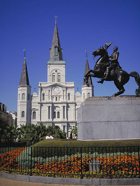 istock New Orleans, St. Louis Cathedral and General Jackson. 174903682