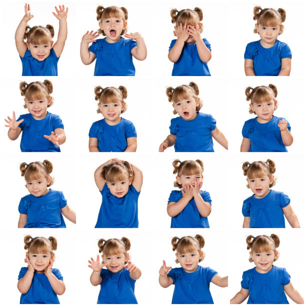 istock Baby girl multiple facial expression collection 174904370