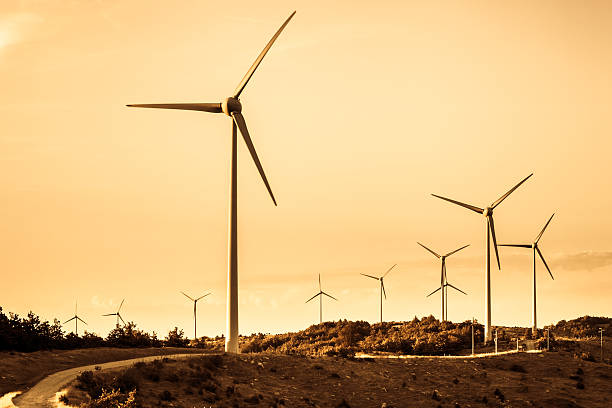 istock Wind Turbines on the Mountain Ridge, Italy 174904633