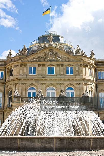 New Palace Stuttgart Stock Photo - Download Image Now - Fountain, In Front Of, Old