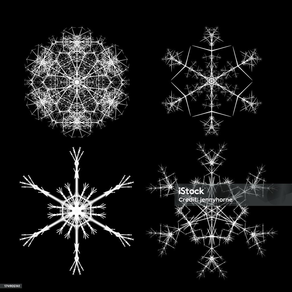 Quatro fractal Flocos de Neve - Royalty-free Abstrato Foto de stock