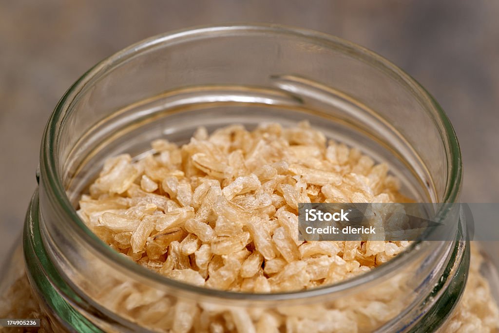 Arroz secar los granos en frasco de vidrio - Foto de stock de Alimento libre de derechos