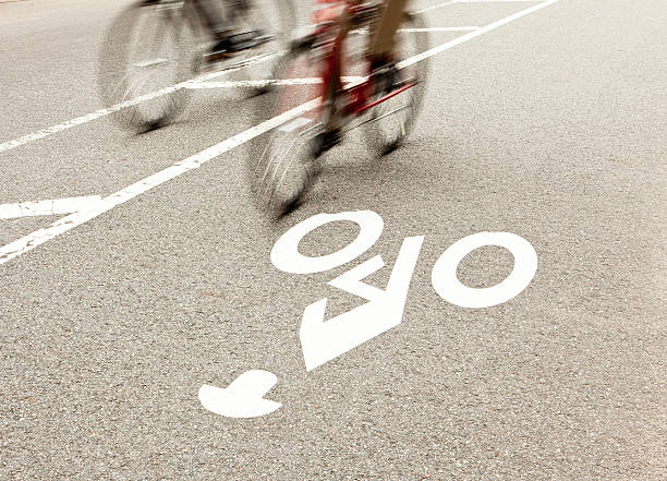 istock Two bicycles on bike road 174905364