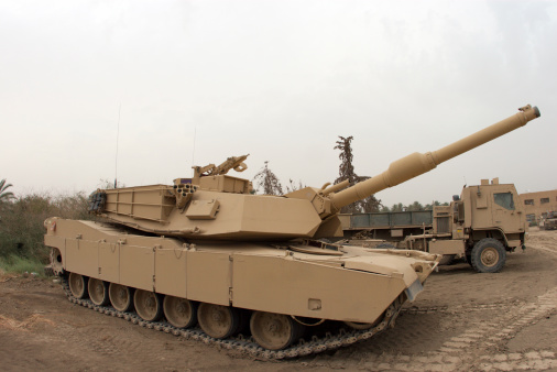 M-1 Abrams Main Battle in Iraq. Semi-Fisheye effect.