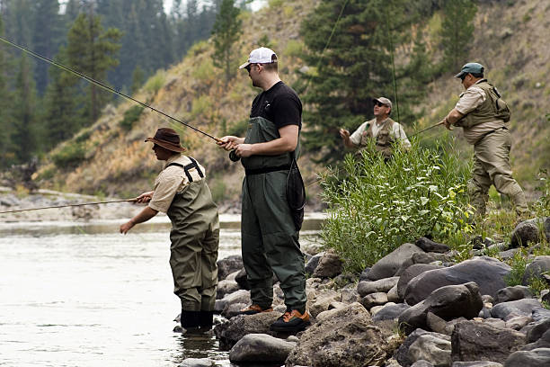 four dry fly fishermen