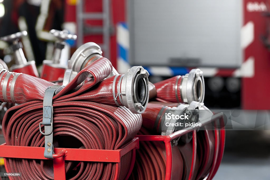 Feuerwehrschläuche - Lizenzfrei Arbeitssicherheit Stock-Foto