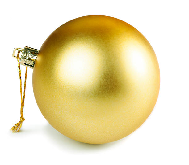 istock Golden christmas ball isolated on white 174906470