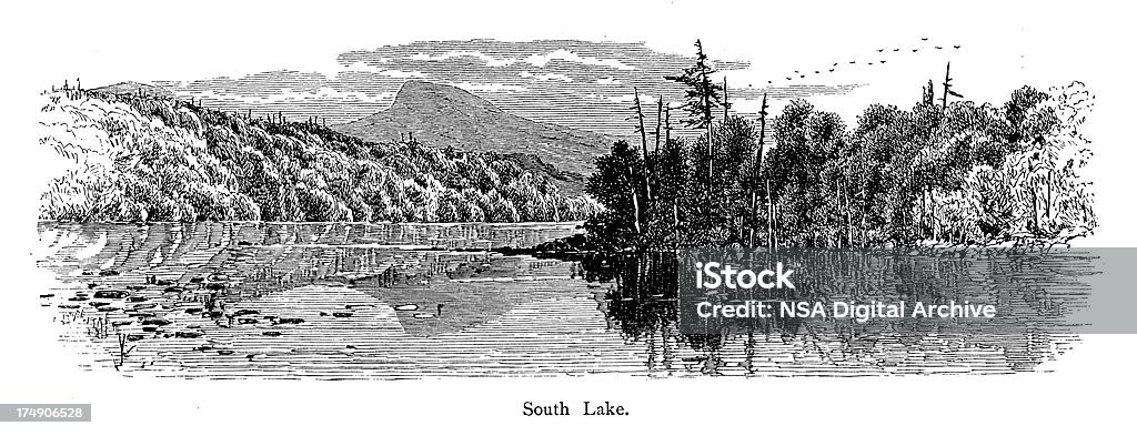 South Lake, Nova York - Ilustração de Montanhas Catskill royalty-free