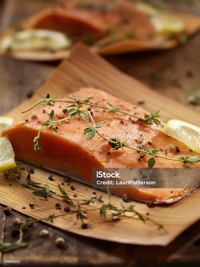 Cedar eingewickelt Lachs - Lizenzfrei Beilage Stock-Foto