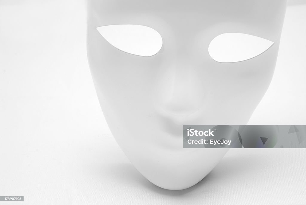 Mask "Intentionally high-key, low-contrast generic white mask against a white background. Copyspace." Acting - Performance Stock Photo