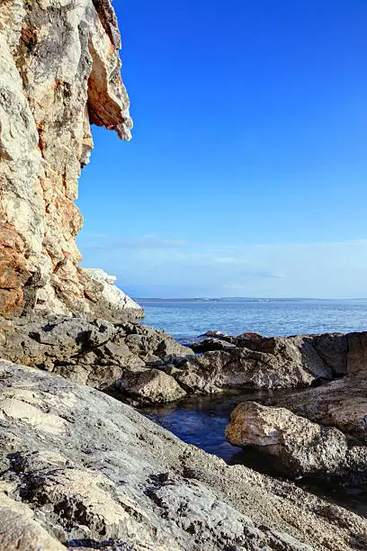 The rocky coast, Rijeka, Croatia