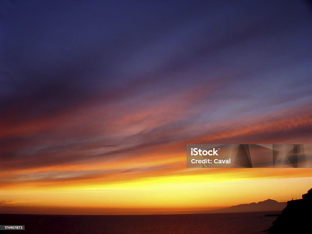 Закат над Канарские острова - Стоковые фото Б�ез людей роялти-фри