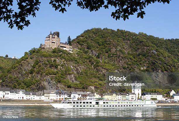 Rhine River In Central Germany With Burg Katz Castle Stock Photo - Download Image Now