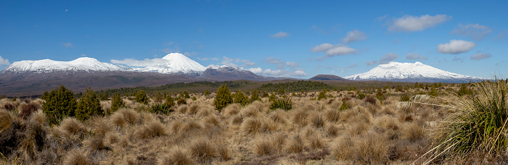 Mount Tongariro and Mount Ngauruhoe on the North Island of New Zealand