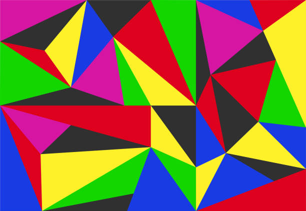 istock Cubism or mosaic-style geometric abstract background with primary colors that look bold 1749088665