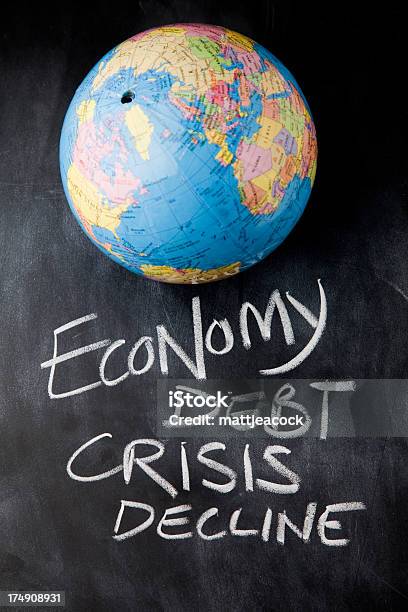 Global Economy Stock Photo - Download Image Now - Business, Chalk - Art Equipment, Chalkboard - Visual Aid