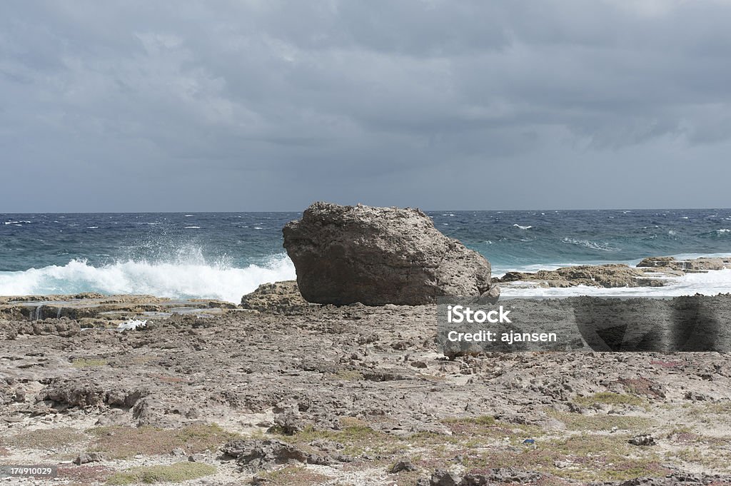 Niespokojnym morzu na wybrzeżu bonaire - Zbiór zdjęć royalty-free (Antyle)