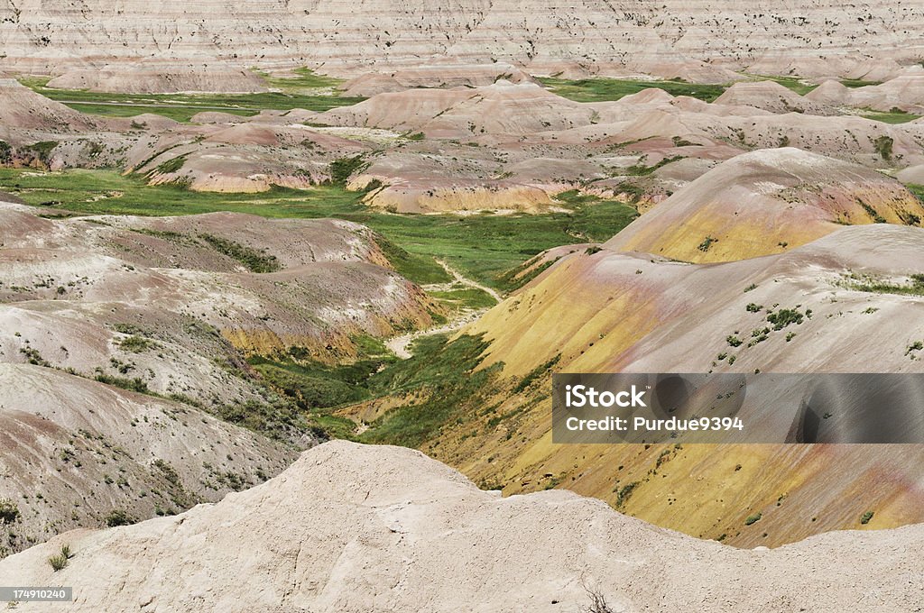 Amarillo Mounds sección Badlands National Park in South Dakota paisaje - Foto de stock de Aire libre libre de derechos