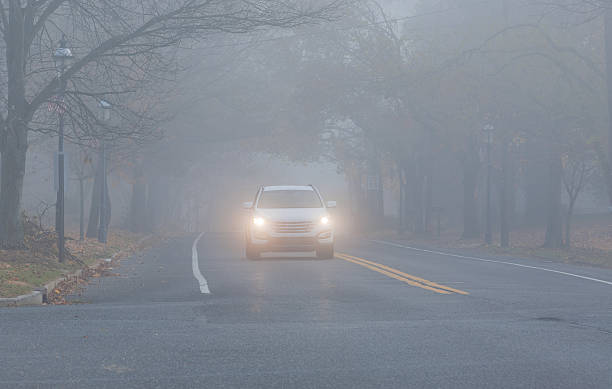 istock Small town community highway in the fog 174911583