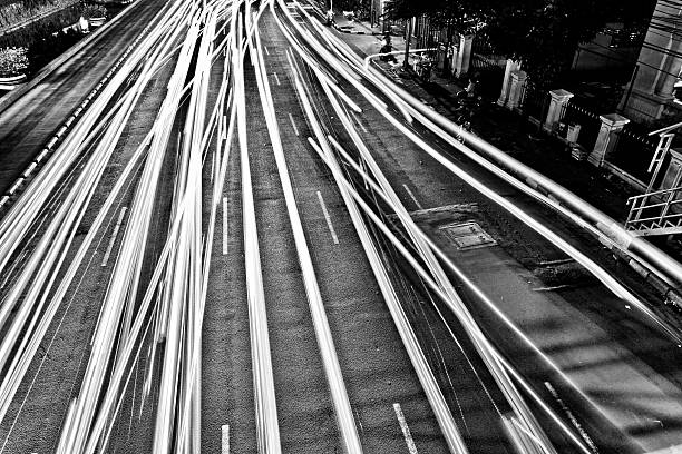 istock Light Trails in Busy Street at Night 174911679