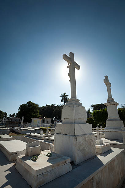 istock Crucifix Headstone in Christian Cemetery 174912418