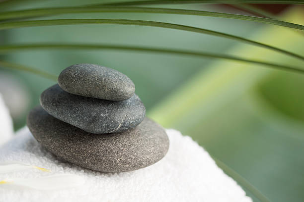 istock Balanced massage stones on towel 174912561
