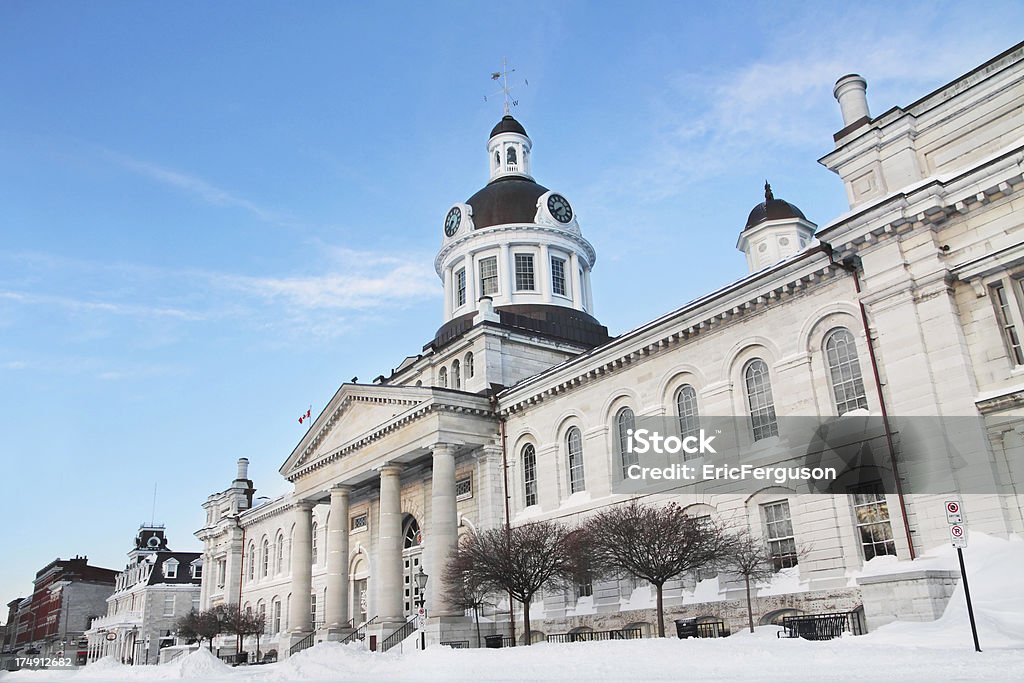 Kingston City Hall no Inverno - Royalty-free Kingston - Ontário Foto de stock