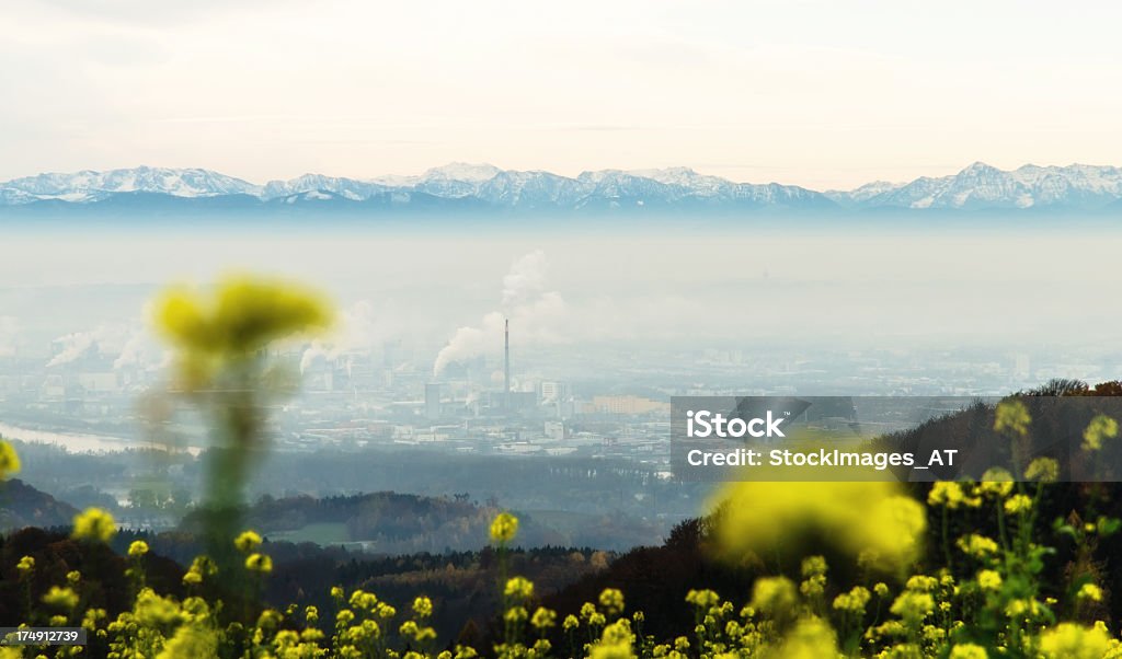 Settore paesaggio urbano Città di Linz, Austria - Foto stock royalty-free di A mezz'aria