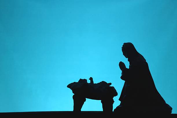 istock Religious: Christmas Nativity scene silhouette on Blue 174913245