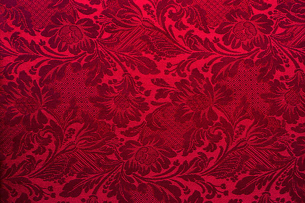 istock Dark red textile wallpaper on the wall 174913266
