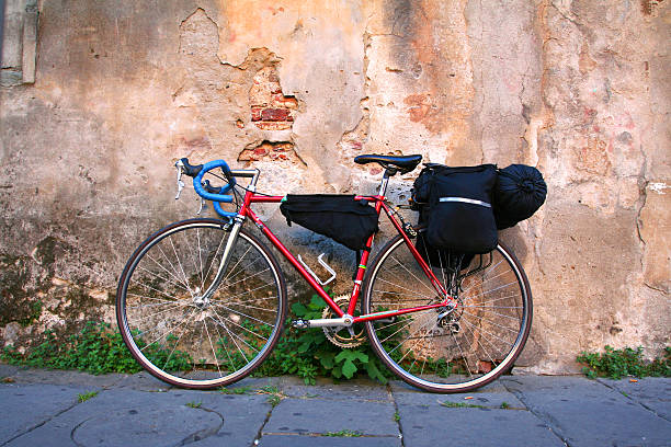 touring bicycle stock photo