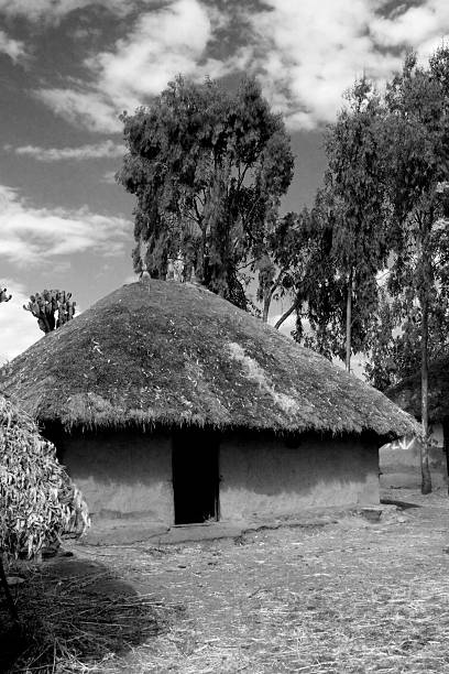 capanne africana - hut africa grass hut mud hut foto e immagini stock