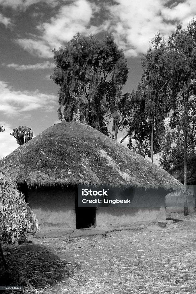 African huts African huts in an ethiopian landscape. Along the road from Addis Ababa to Debre Lebanos. Africa Stock Photo