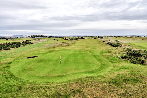 St Andrews, Scotland - September 22, 2023: A green on the Jubille Golf Course in St Andrews Scotland