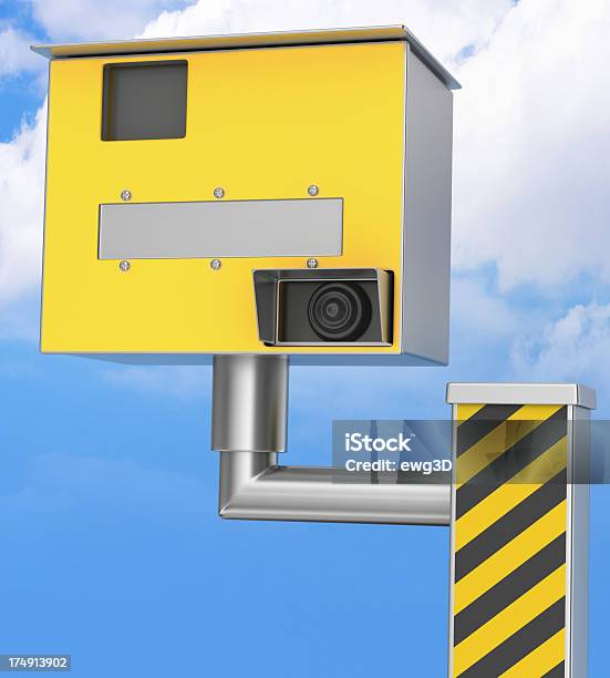 Radar De Controlo De Velocidade - Fotografias de stock e mais imagens de Amarelo - Amarelo, Criação Digital, Câmara Fotográfica