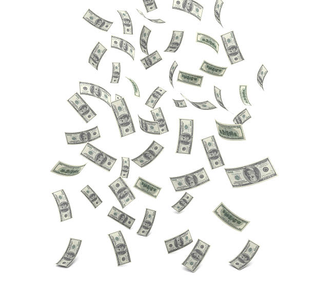 istock A bunch of dollar bills falling from the sky 174914166