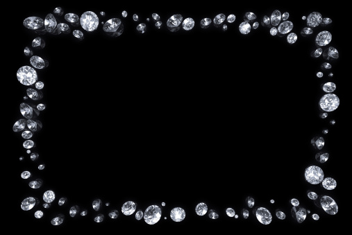 A frame of diamonds isolated on a black background. Similar images from the series: