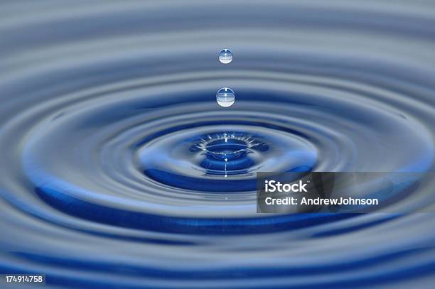 Water Drop Stock Photo - Download Image Now - Backgrounds, Blue, Circle