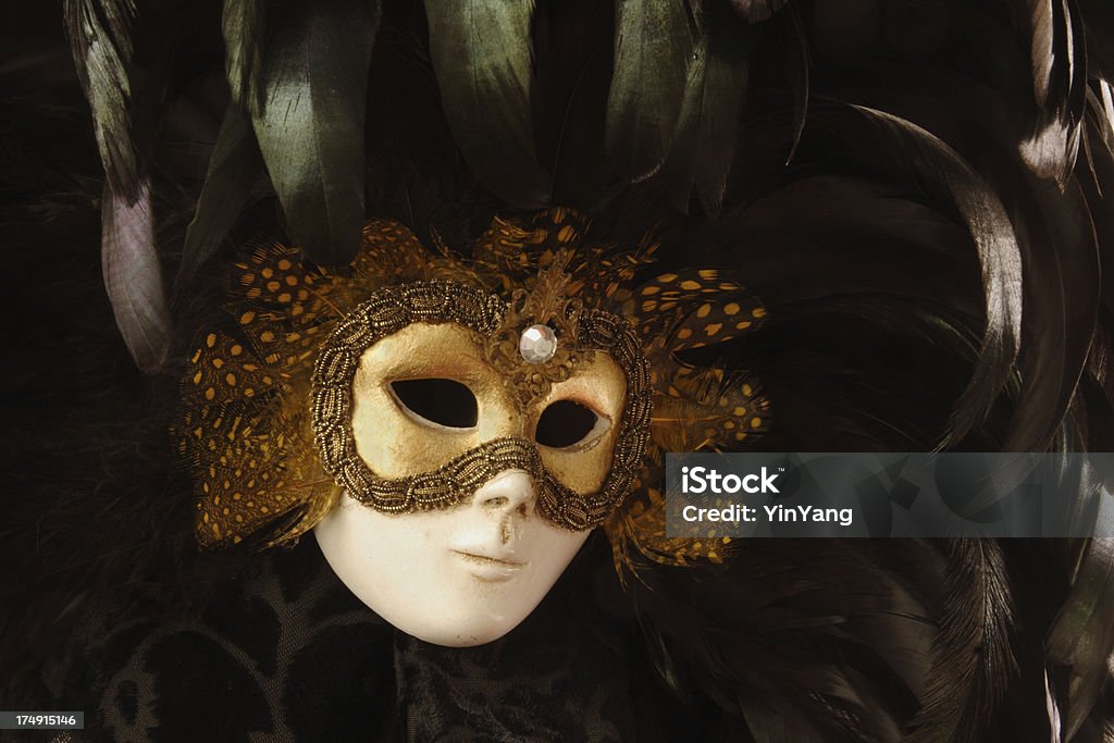 Costume Dance Hz Subject: A Venetian Mask with feather head dress Evening Ball Stock Photo